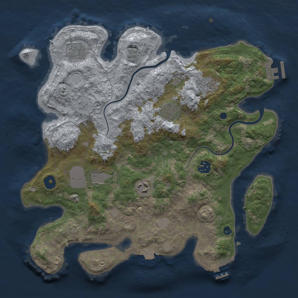 Rust Map: Procedural Map, Size: 3500, Seed: 116976, 13 Monuments