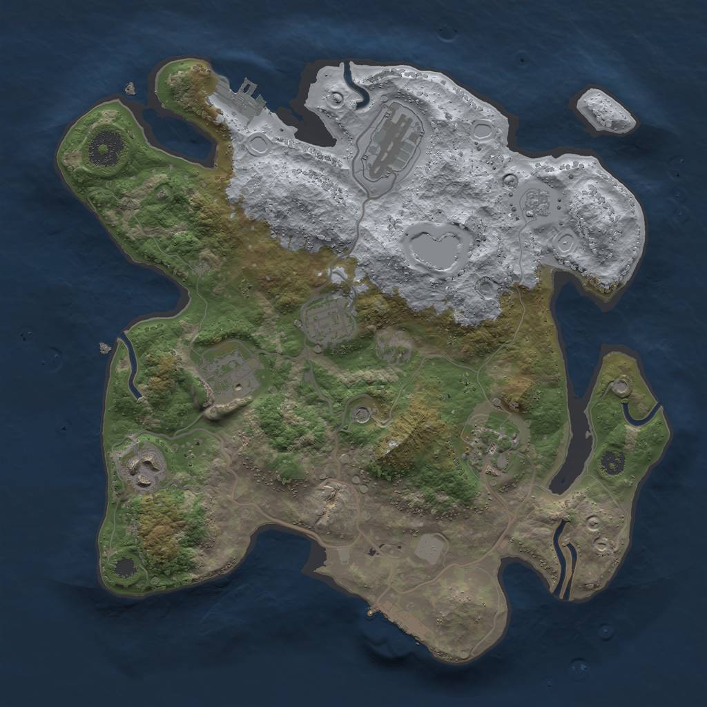 Rust Map: Procedural Map, Size: 3000, Seed: 48537569, 14 Monuments