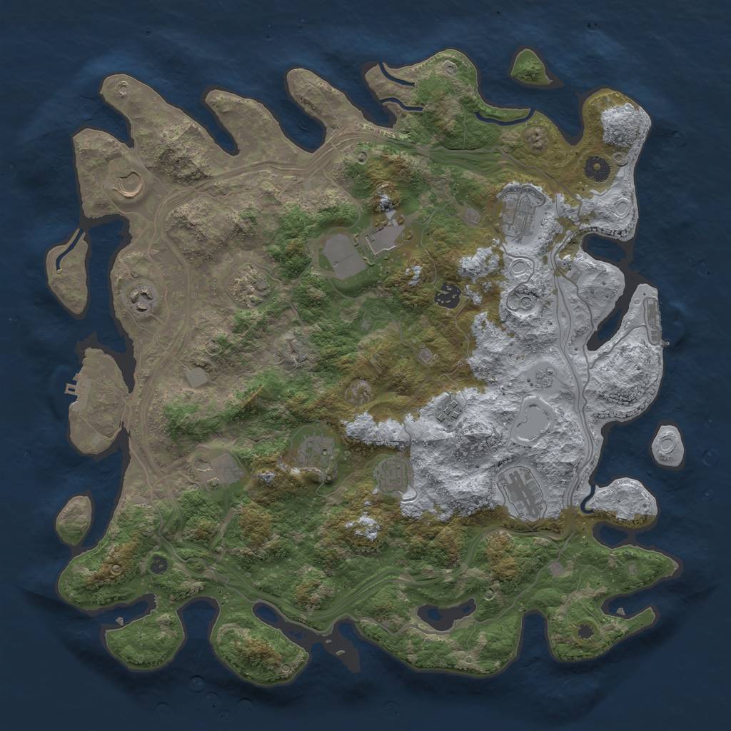 Rust Map: Procedural Map, Size: 4300, Seed: 1566919814, 20 Monuments