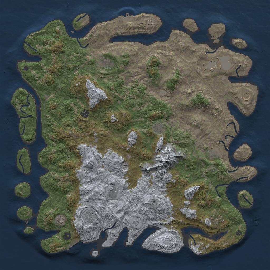 Rust Map: Procedural Map, Size: 5000, Seed: 1132022, 20 Monuments