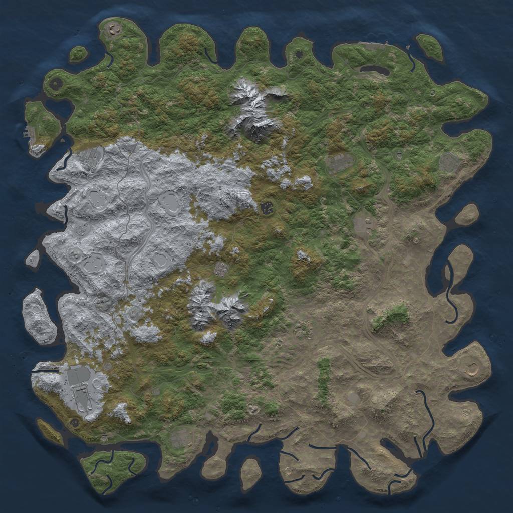 Rust Map: Procedural Map, Size: 6000, Seed: 101979, 20 Monuments