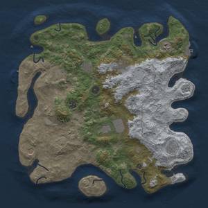 Thumbnail Rust Map: Procedural Map, Size: 4000, Seed: 39660300, 19 Monuments