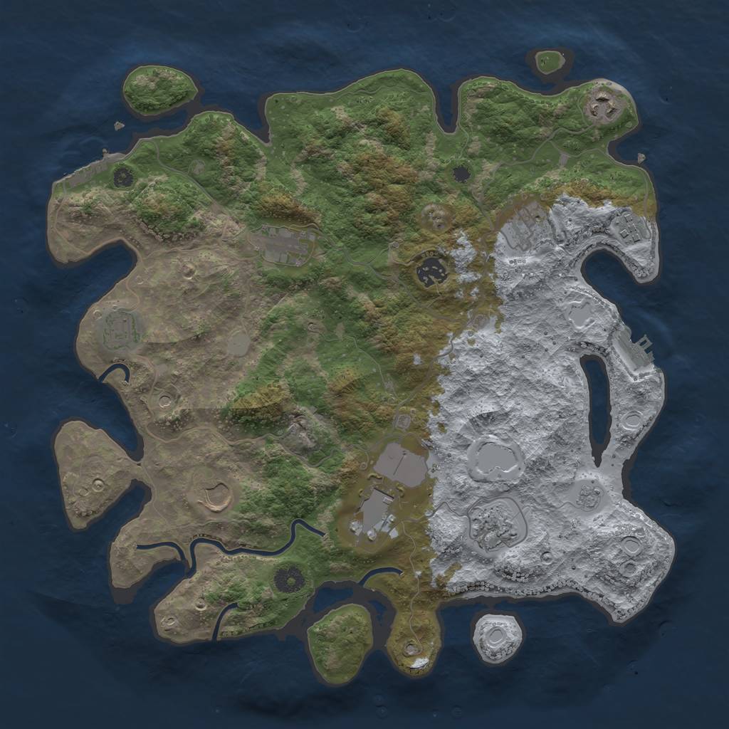 Rust Map: Procedural Map, Size: 3800, Seed: 1652509099, 18 Monuments