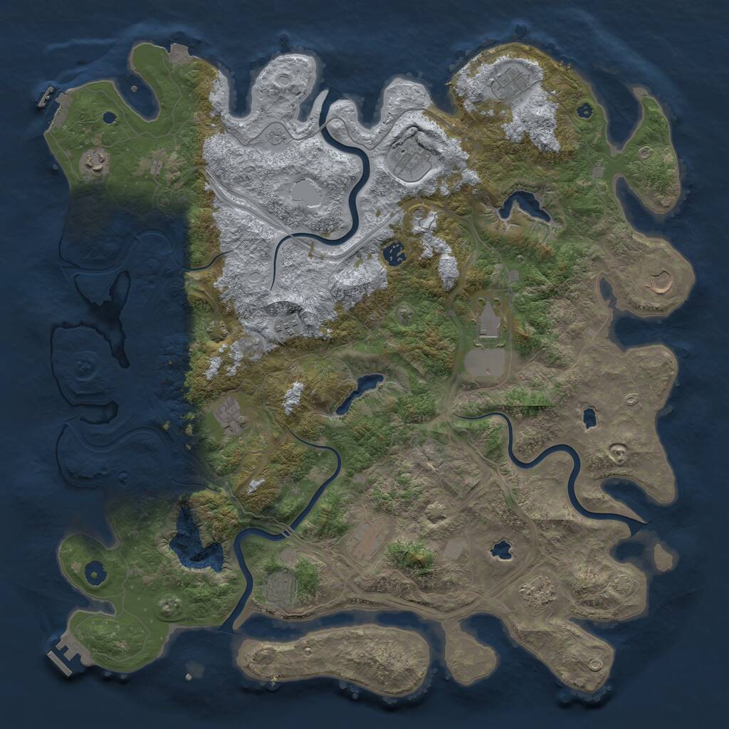 Rust Map: Procedural Map, Size: 4800, Seed: 1872714293, 17 Monuments