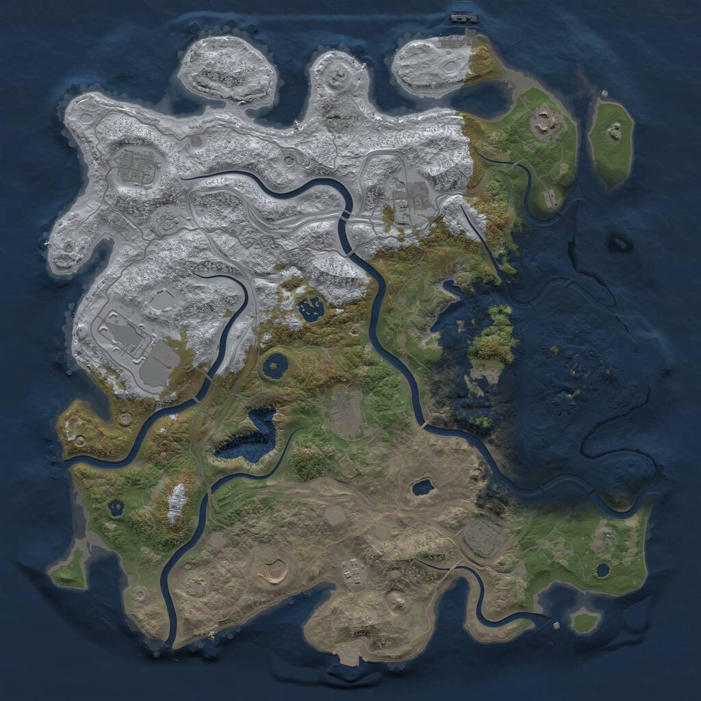 Rust Map: Procedural Map, Size: 4250, Seed: 199886559, 16 Monuments