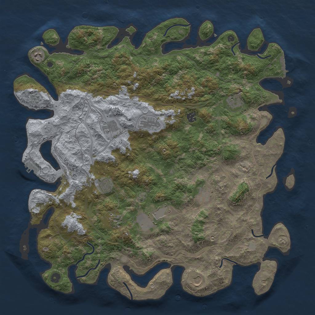 Rust Map: Procedural Map, Size: 4750, Seed: 48535, 20 Monuments