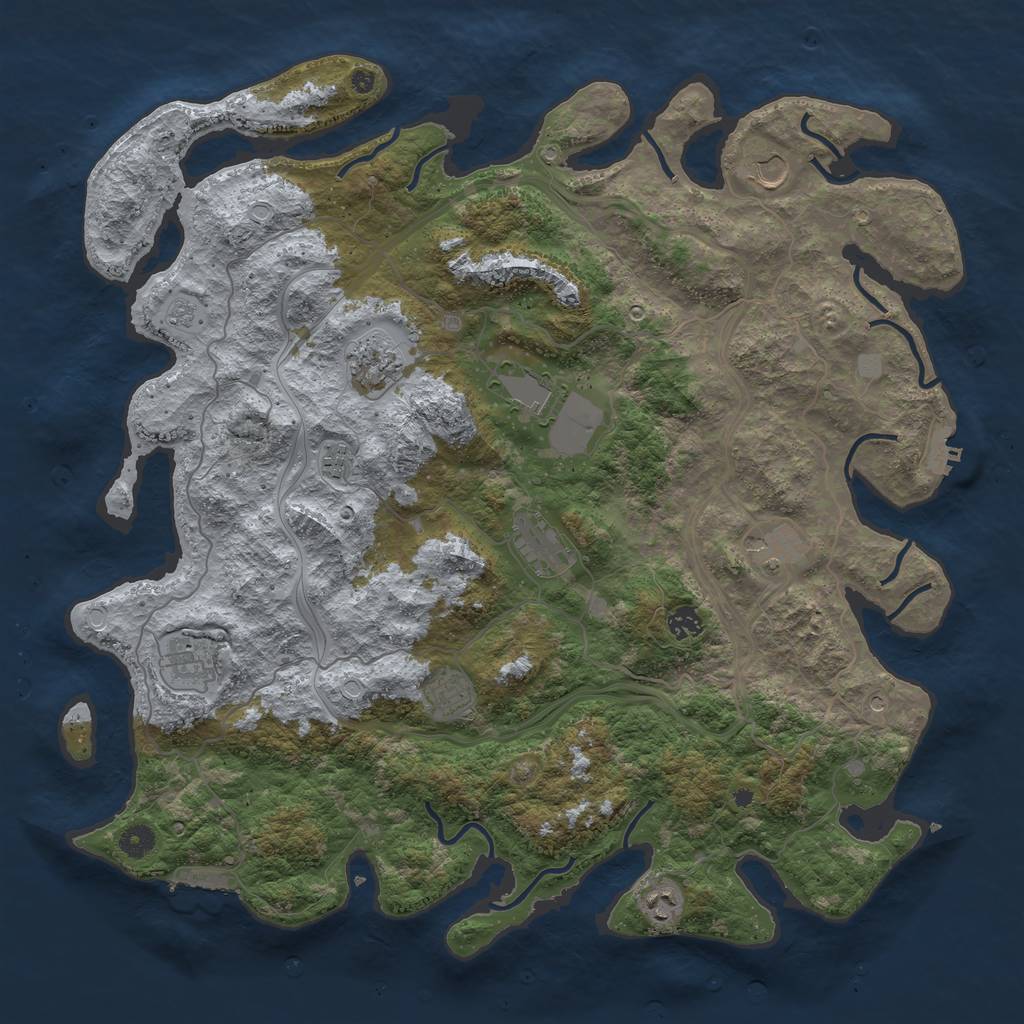 Rust Map: Procedural Map, Size: 4550, Seed: 1999998888, 19 Monuments