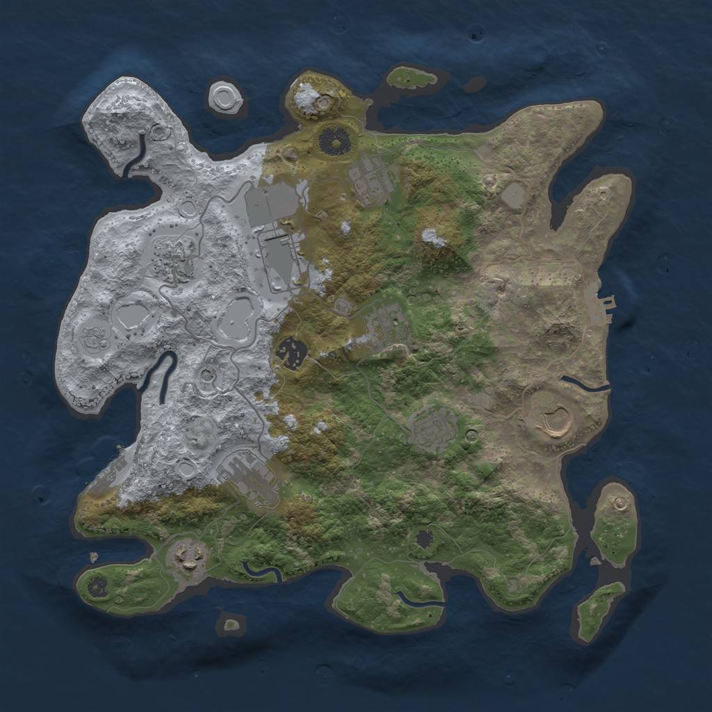 Rust Map: Procedural Map, Size: 3500, Seed: 437627662, 18 Monuments