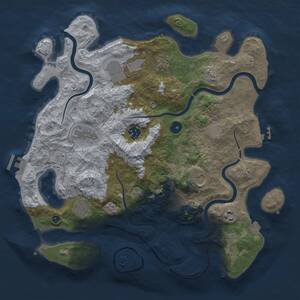 Thumbnail Rust Map: Procedural Map, Size: 3800, Seed: 2079716708, 14 Monuments