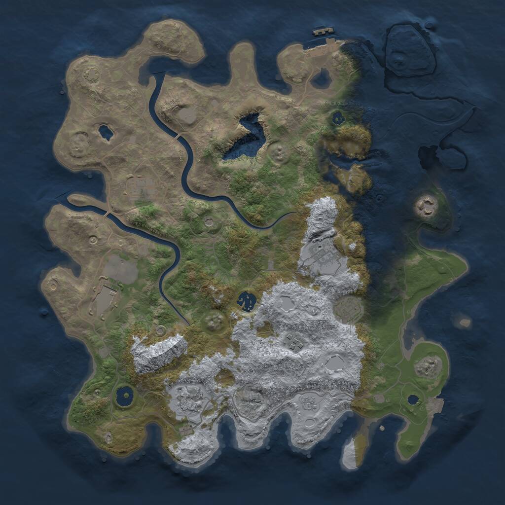 Rust Map: Procedural Map, Size: 4000, Seed: 581554507, 13 Monuments