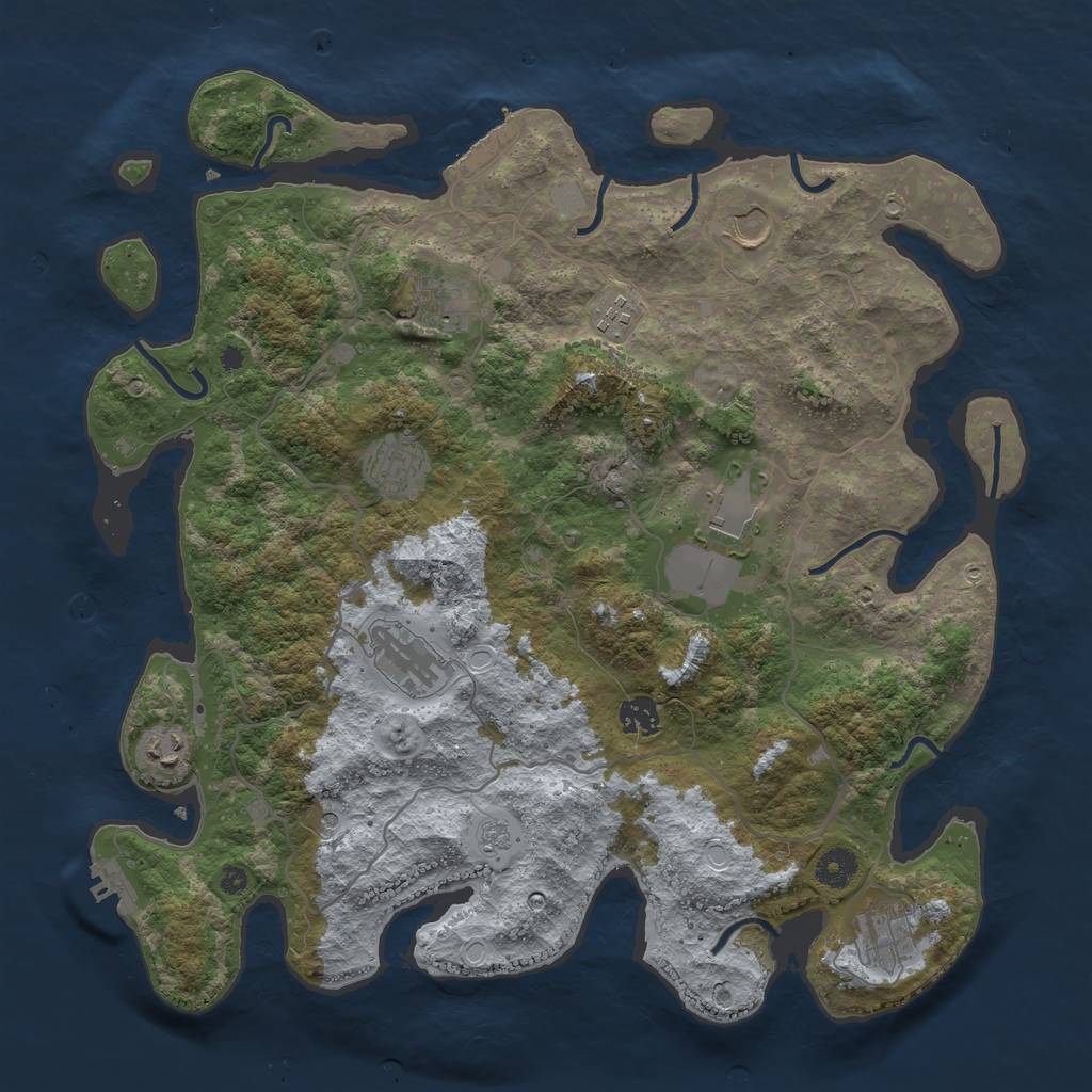 Rust Map: Procedural Map, Size: 4000, Seed: 111979, 18 Monuments