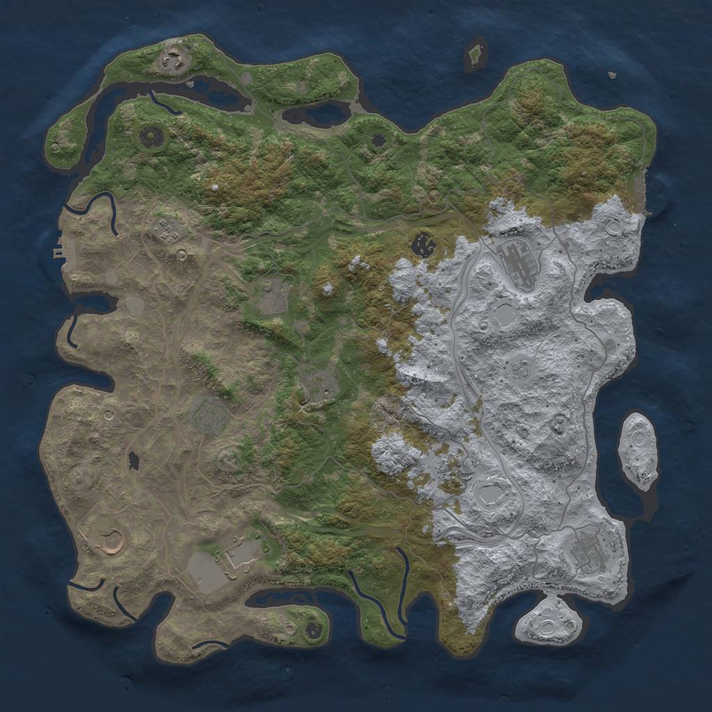 Rust Map: Procedural Map, Size: 4500, Seed: 1633169469, 20 Monuments