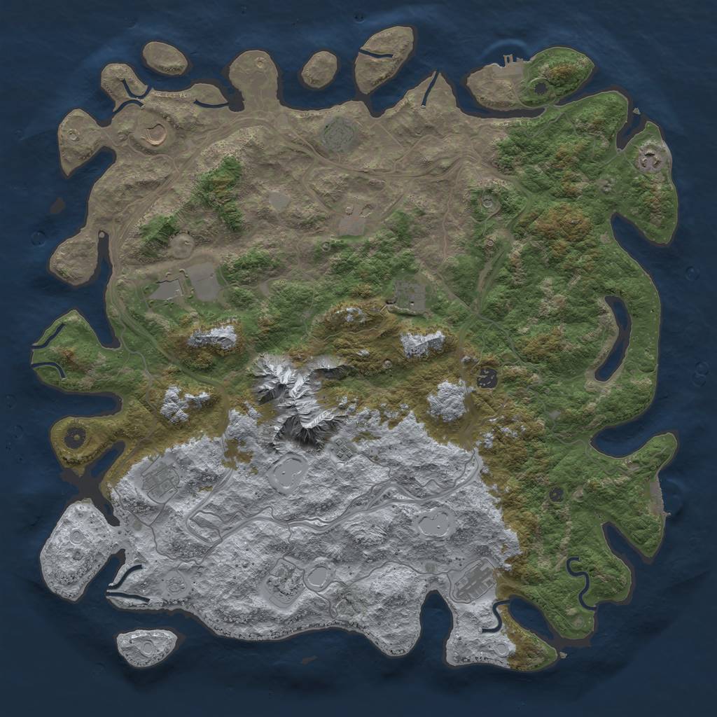 Rust Map: Procedural Map, Size: 5000, Seed: 2582, 20 Monuments