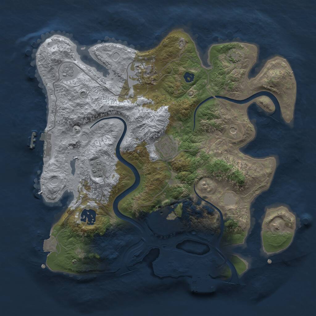 Rust Map: Procedural Map, Size: 3000, Seed: 2063815, 11 Monuments