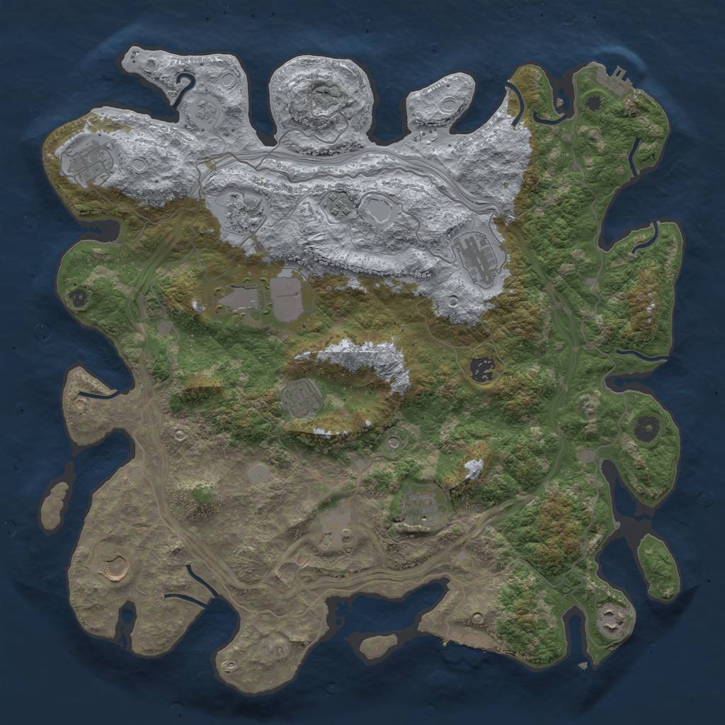 Rust Map: Procedural Map, Size: 4250, Seed: 1339363382, 20 Monuments