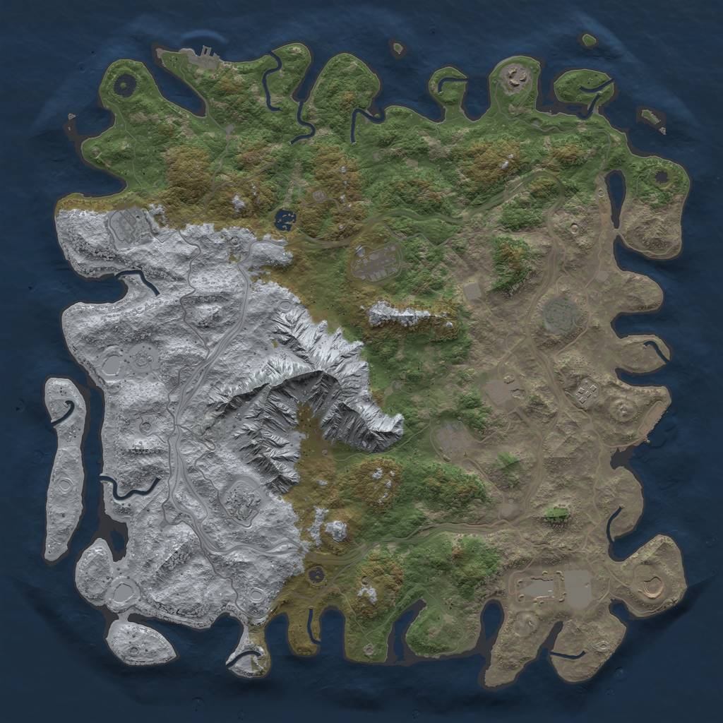 Rust Map: Procedural Map, Size: 5000, Seed: 23265780, 20 Monuments