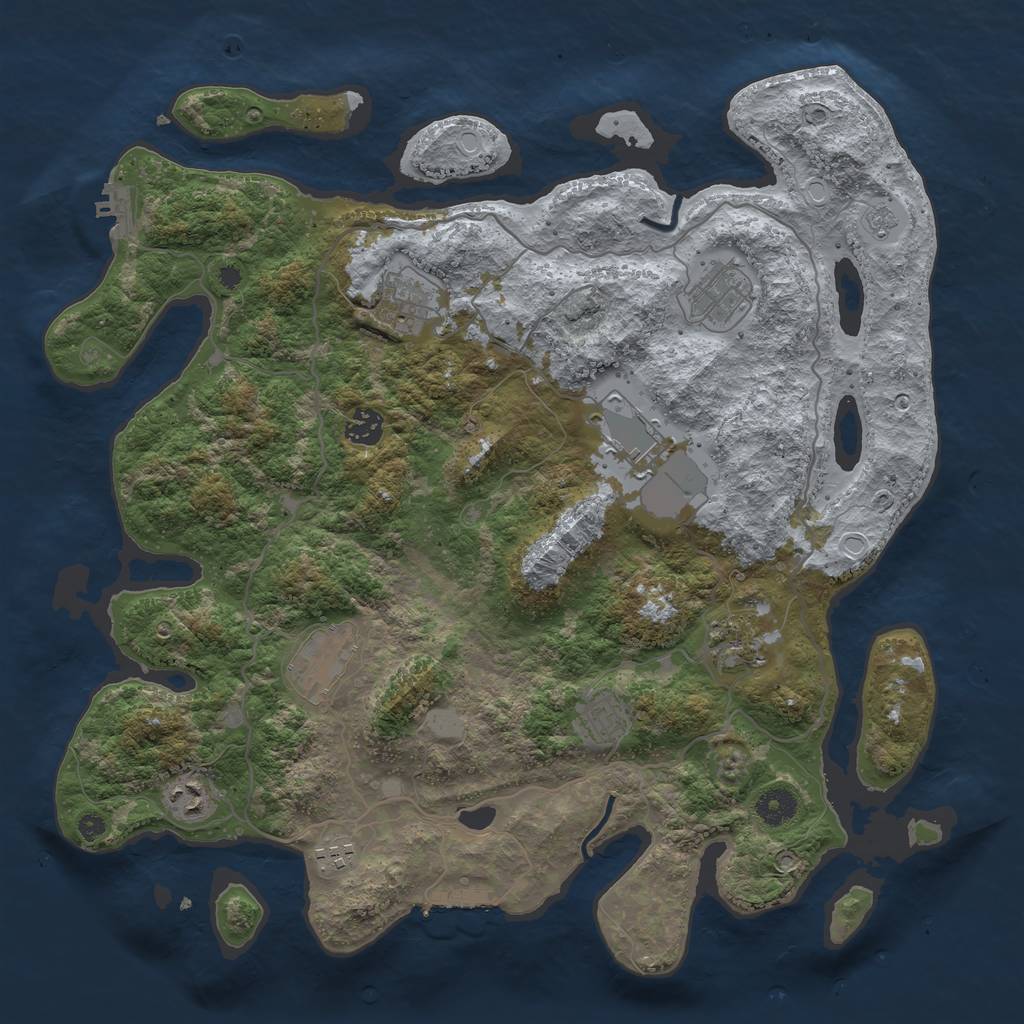 Rust Map: Procedural Map, Size: 4000, Seed: 583459, 17 Monuments