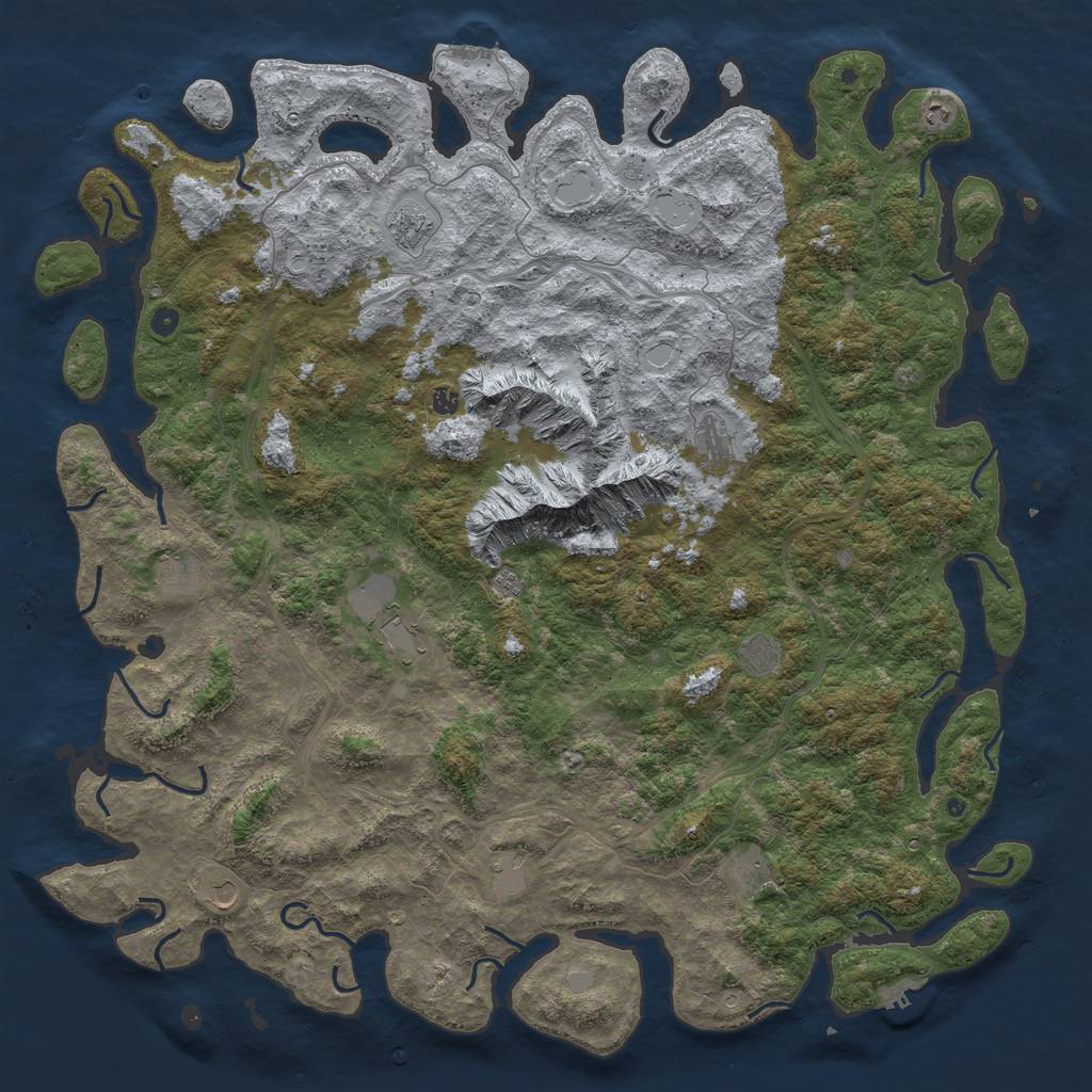 Rust Map: Procedural Map, Size: 6000, Seed: 747210, 20 Monuments
