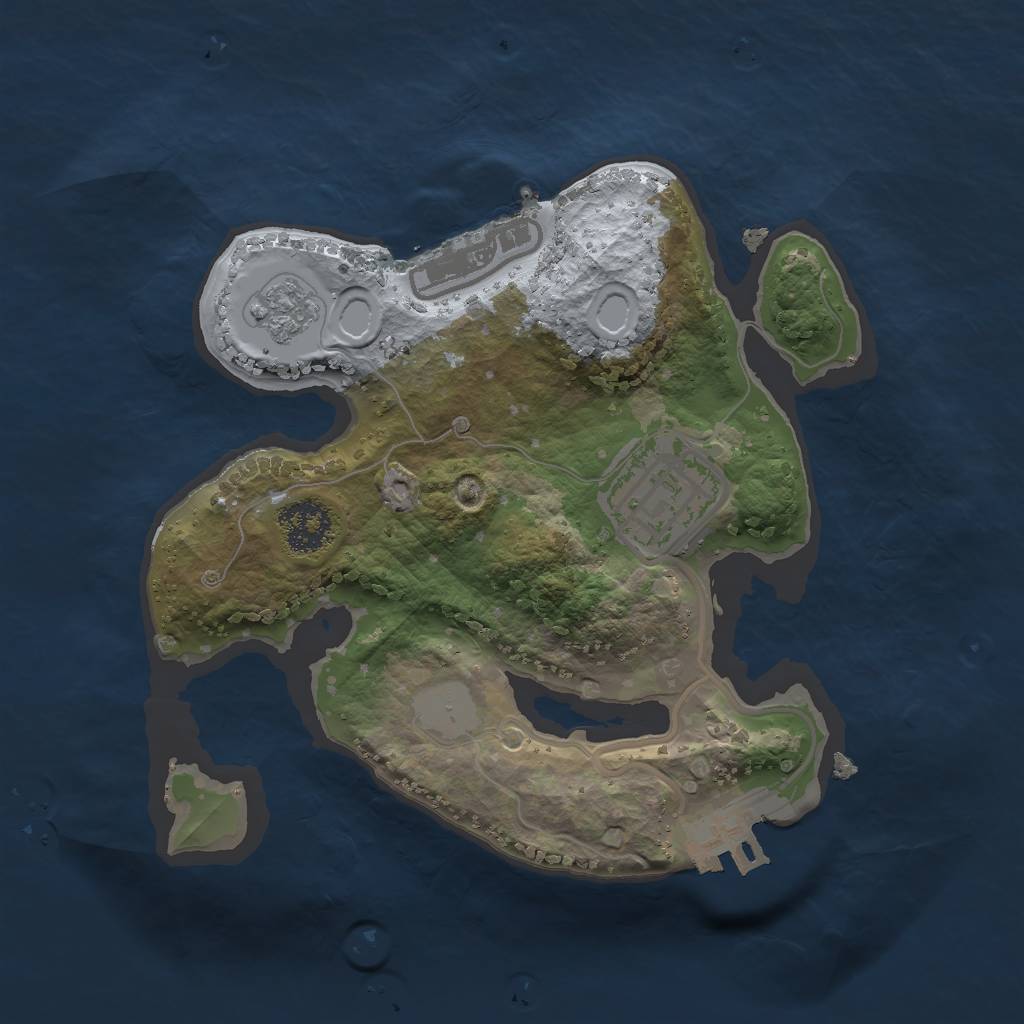 Rust Map: Procedural Map, Size: 2000, Seed: 75433, 9 Monuments