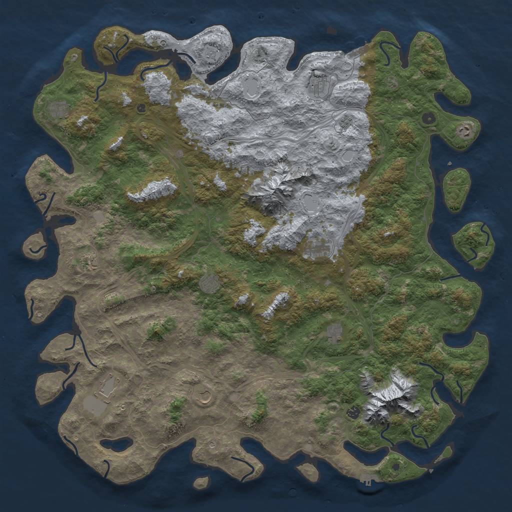 Rust Map: Procedural Map, Size: 6000, Seed: 40500, 20 Monuments