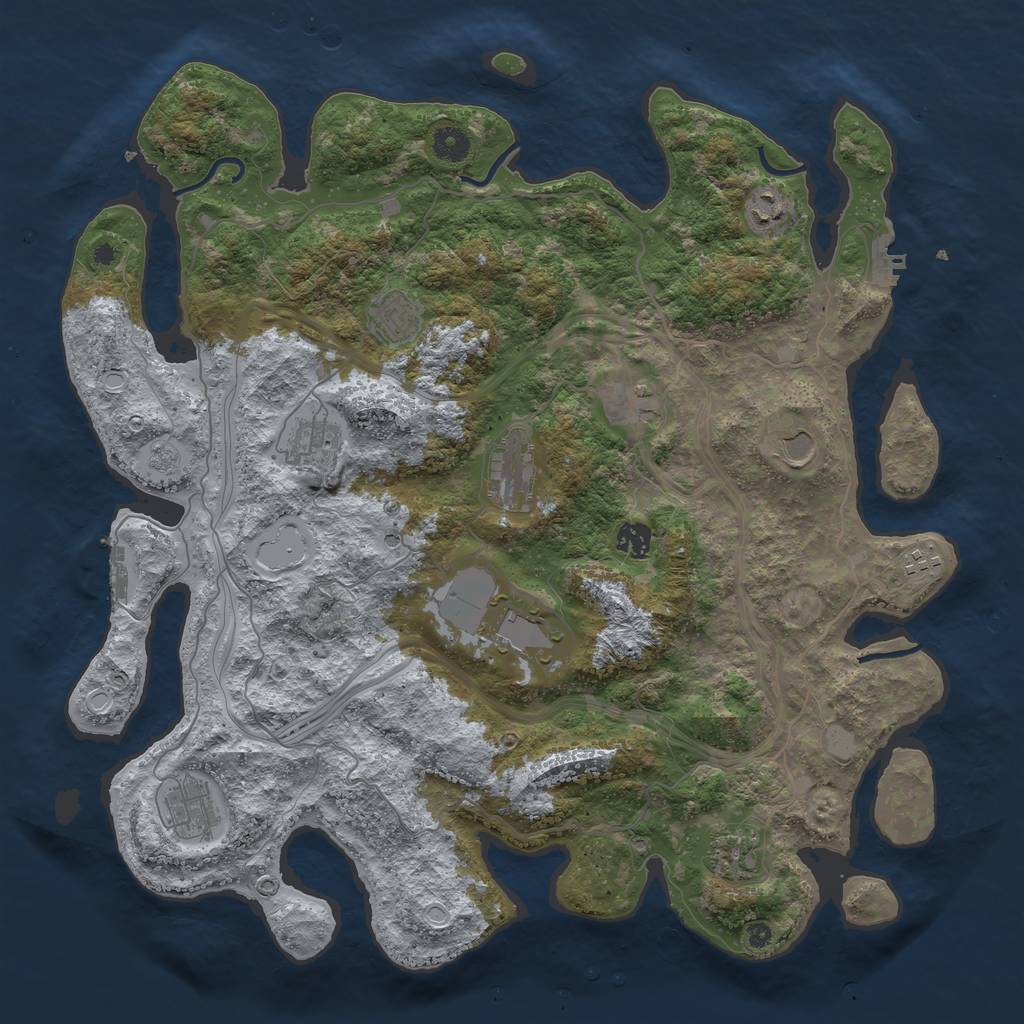 Rust Map: Procedural Map, Size: 4250, Seed: 564646928, 20 Monuments