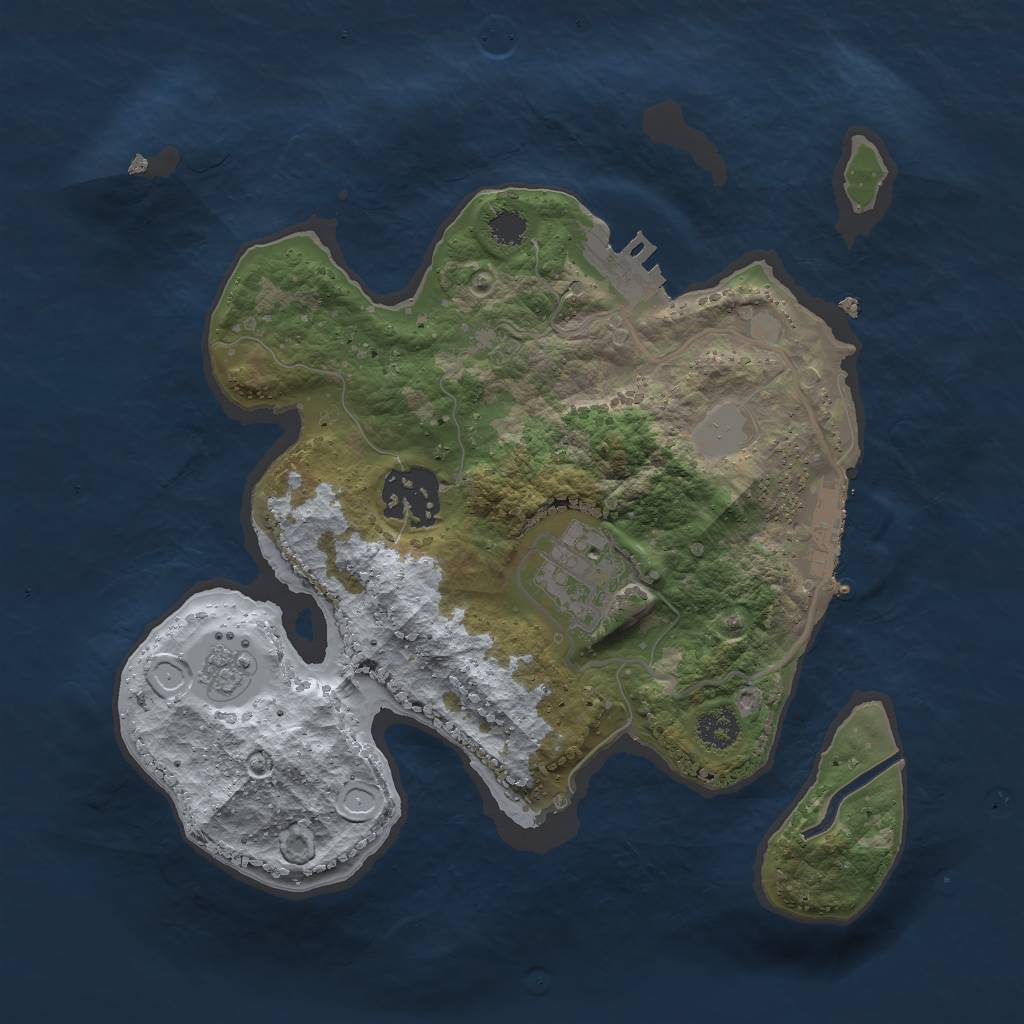 Rust Map: Procedural Map, Size: 2500, Seed: 8654, 10 Monuments
