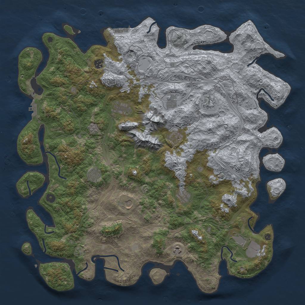 Rust Map: Procedural Map, Size: 5000, Seed: 83799592, 20 Monuments