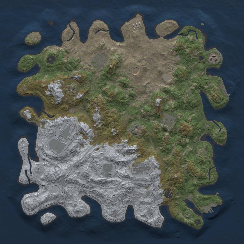 Rust Map: Procedural Map, Size: 4250, Seed: 6520, 19 Monuments