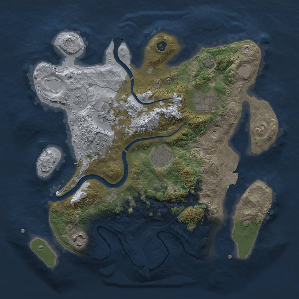 Rust Map: Procedural Map, Size: 3000, Seed: 4670125, 9 Monuments