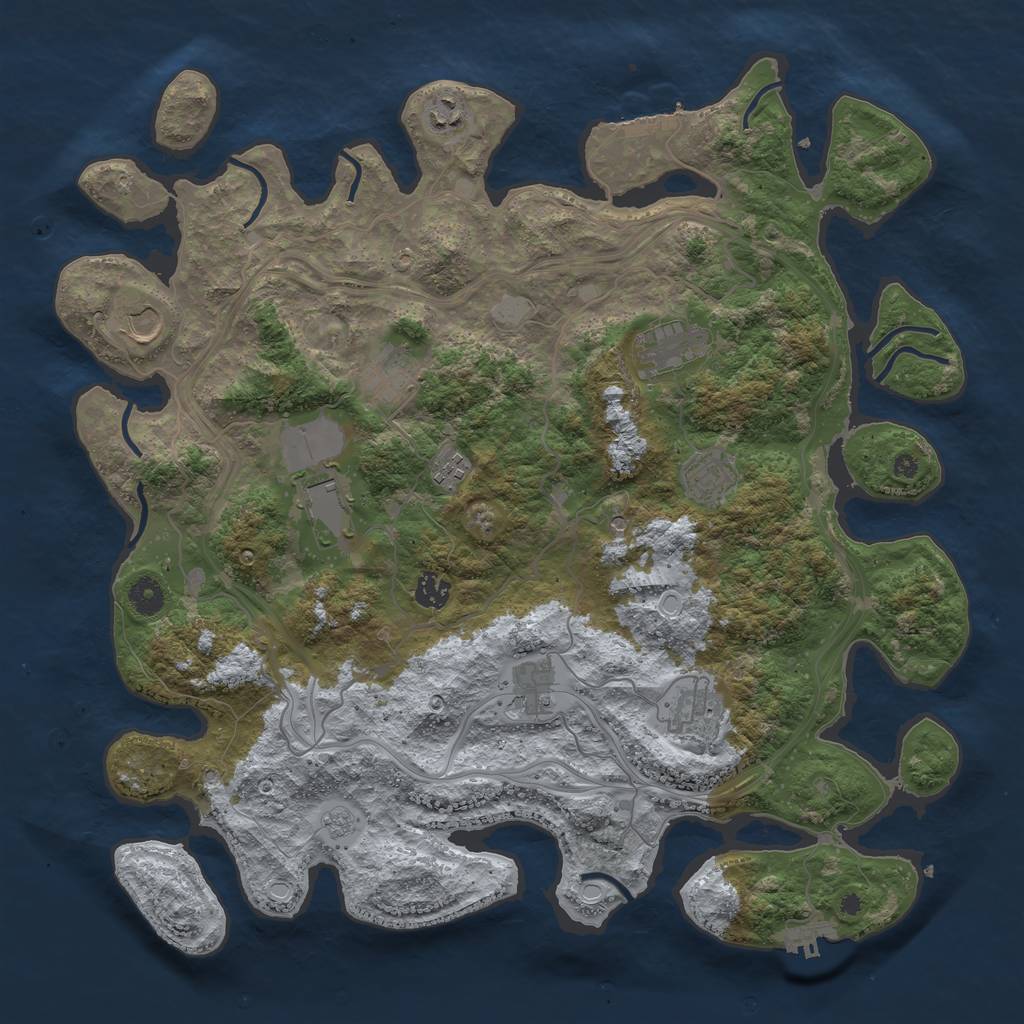 Rust Map: Procedural Map, Size: 4250, Seed: 691978, 19 Monuments