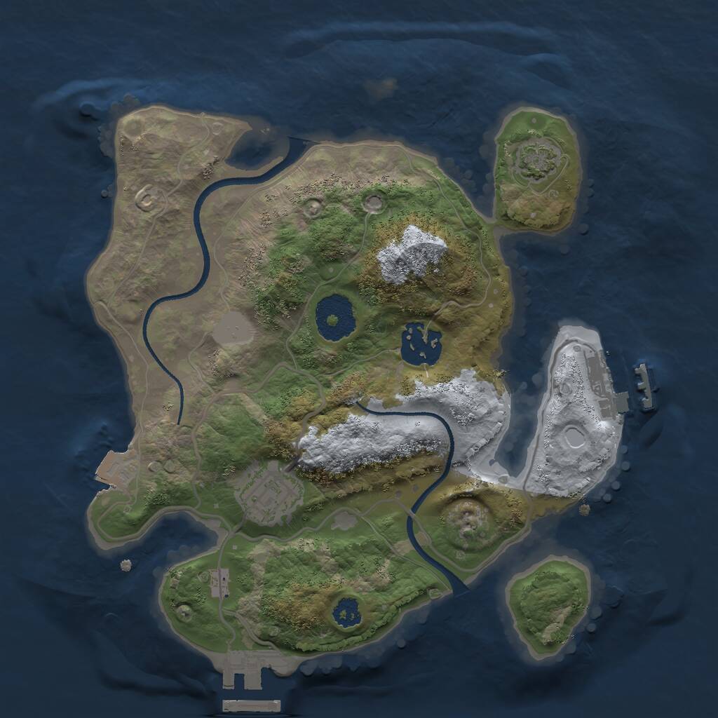 Rust Map: Procedural Map, Size: 2500, Seed: 97247275, 6 Monuments