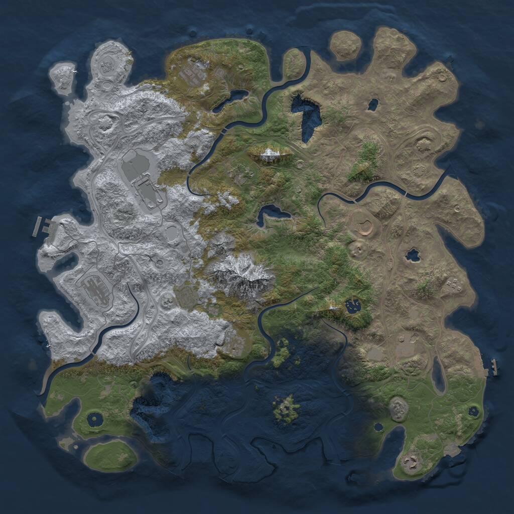 Rust Map: Procedural Map, Size: 5000, Seed: 5252322, 17 Monuments