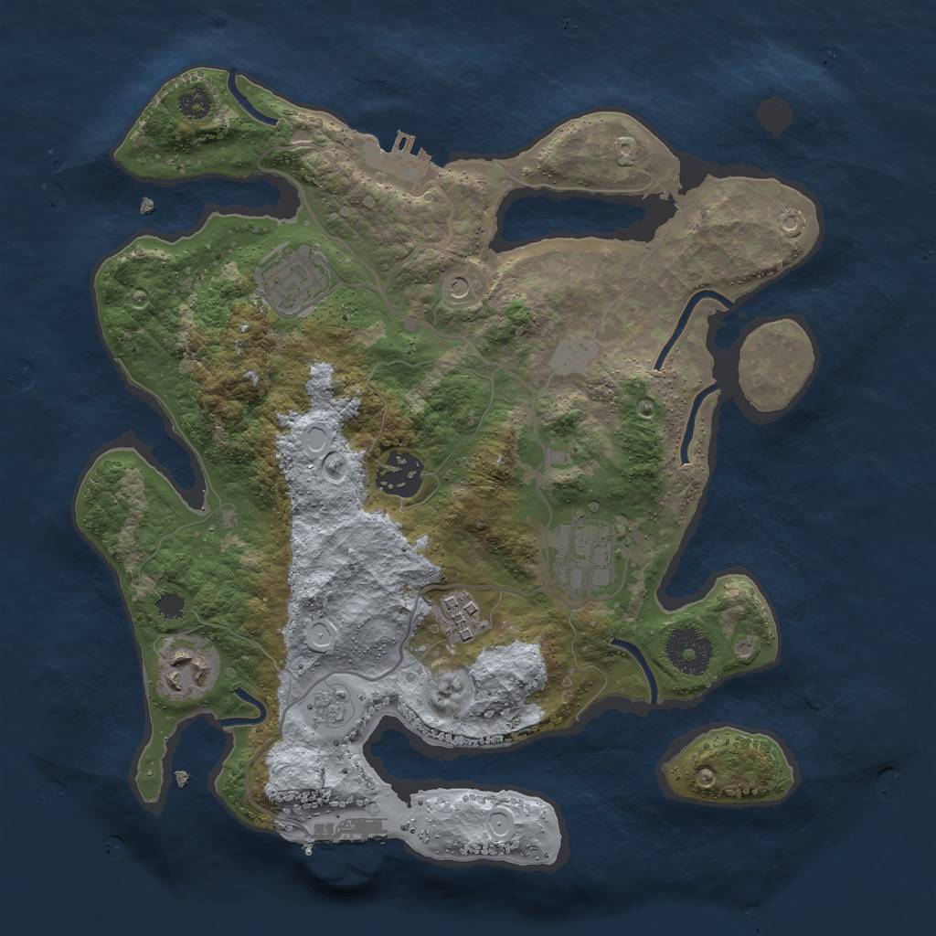 Rust Map: Procedural Map, Size: 3000, Seed: 1395316876, 14 Monuments