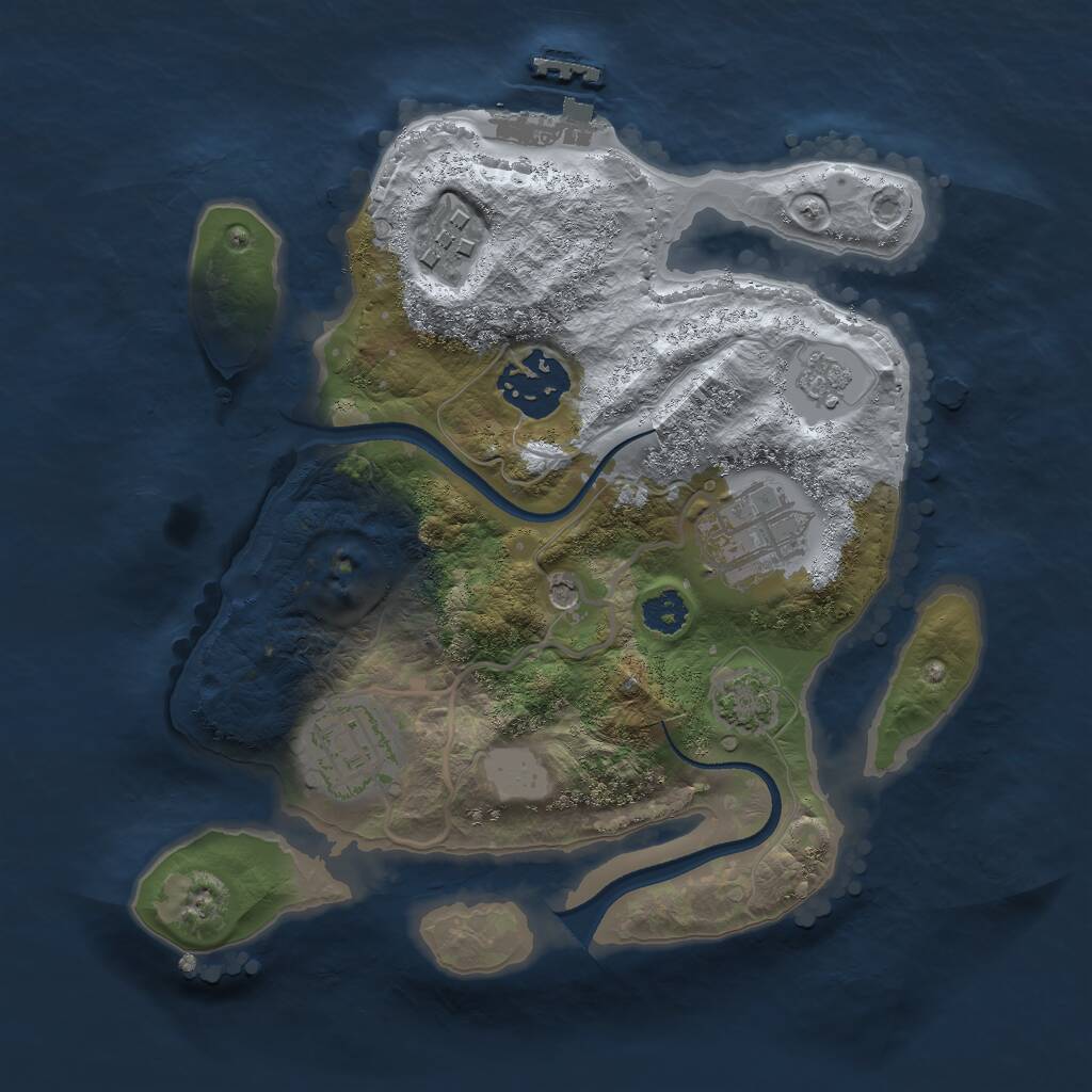 Rust Map: Procedural Map, Size: 2500, Seed: 35969, 9 Monuments