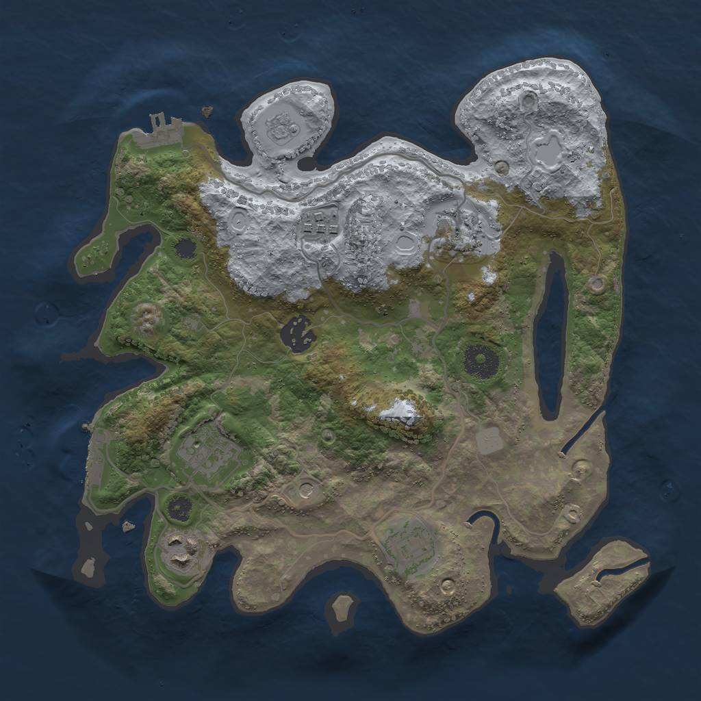 Rust Map: Procedural Map, Size: 3000, Seed: 174059603, 15 Monuments