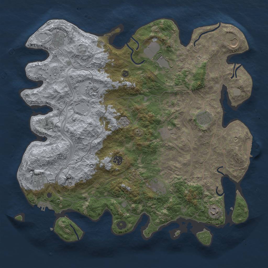 Rust Map: Procedural Map, Size: 4250, Seed: 1475568641, 20 Monuments