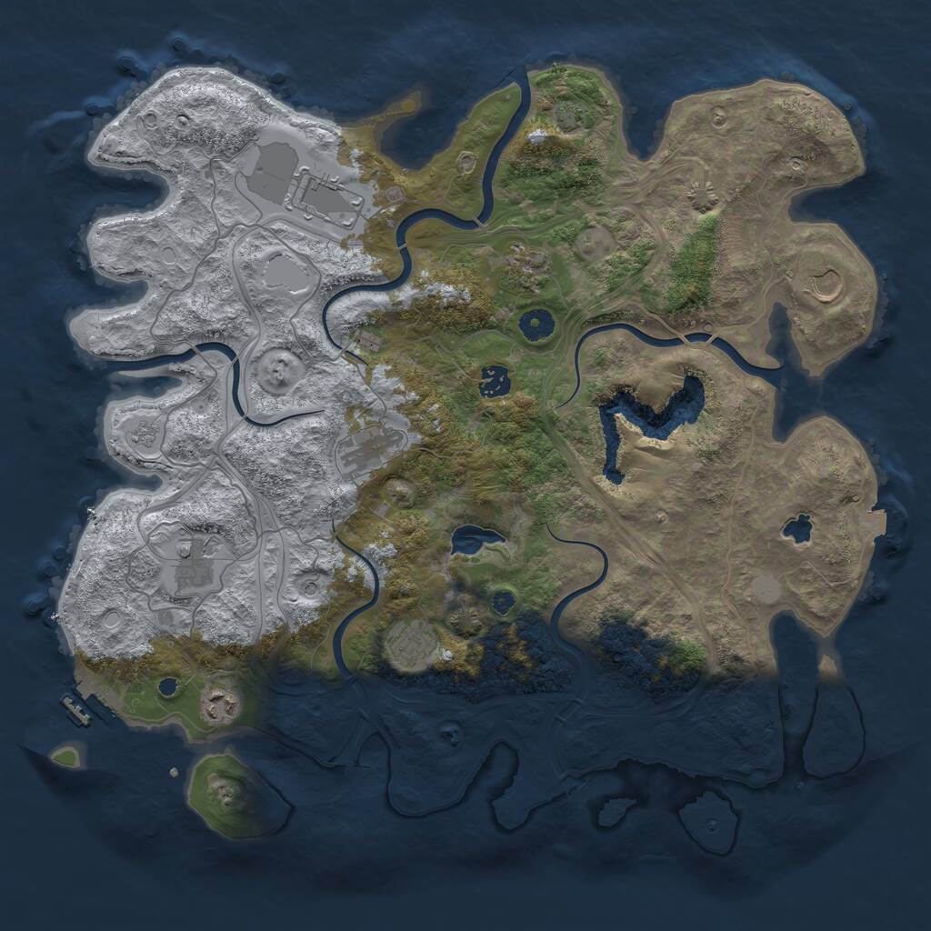 Rust Map: Procedural Map, Size: 4250, Seed: 1475568641, 13 Monuments