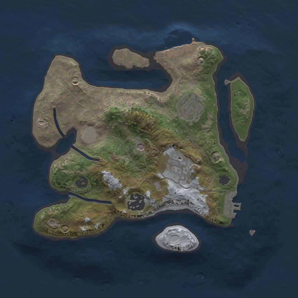 Rust Map: Procedural Map, Size: 2500, Seed: 658115112, 11 Monuments
