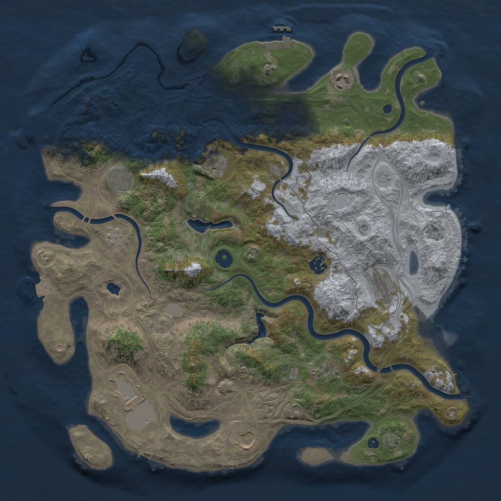 Rust Map: Procedural Map, Size: 4350, Seed: 10169, 15 Monuments