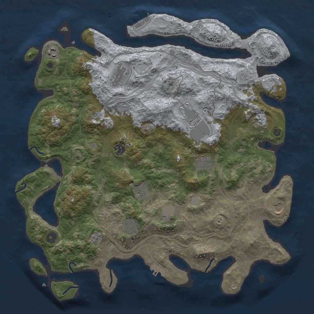 Rust Map: Procedural Map, Size: 4300, Seed: 10000, 20 Monuments