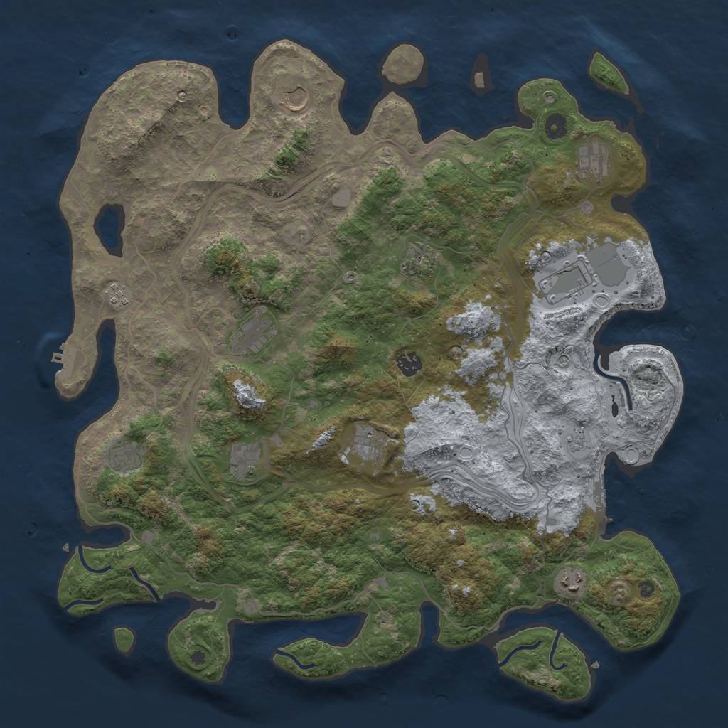 Rust Map: Procedural Map, Size: 4500, Seed: 7657644, 20 Monuments