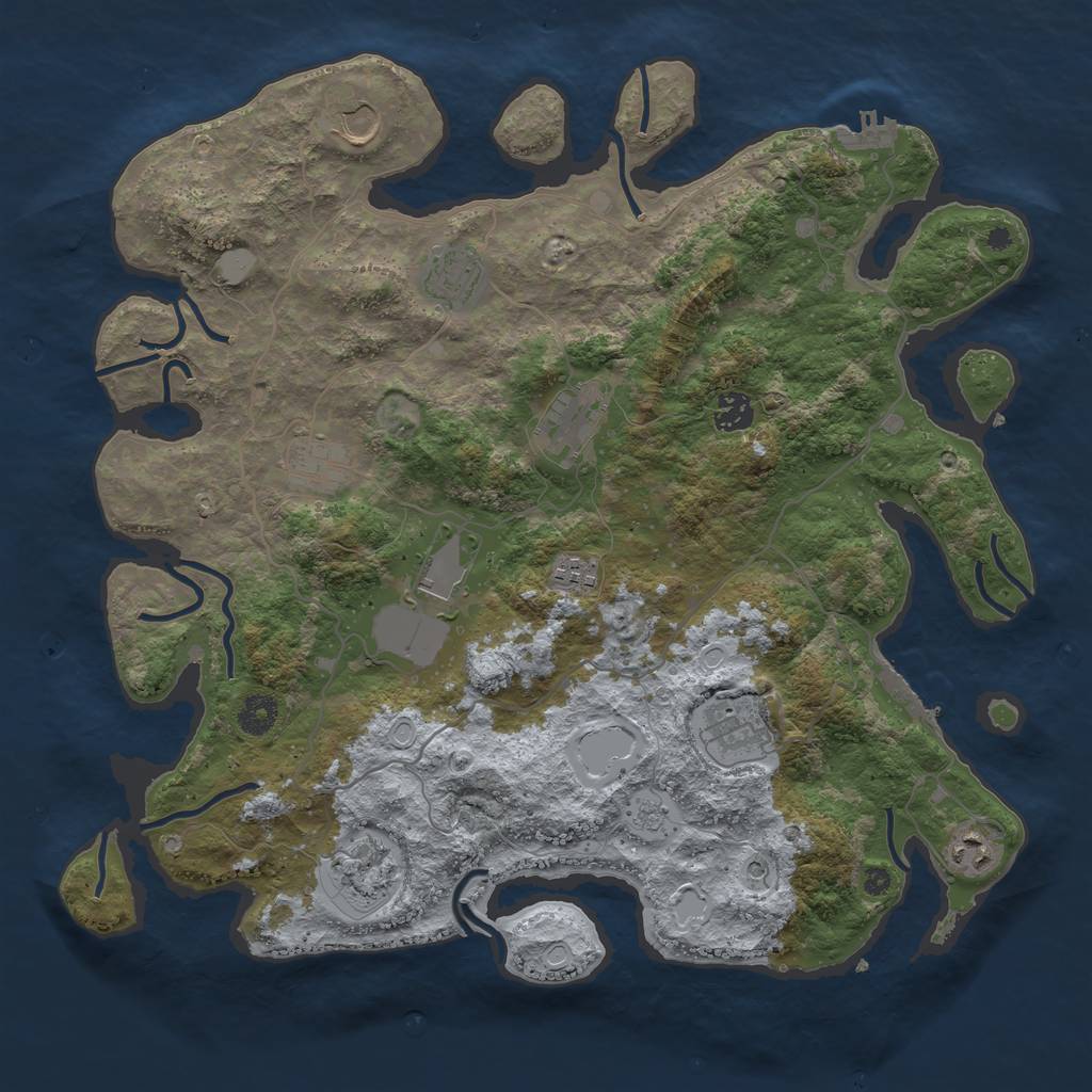 Rust Map: Procedural Map, Size: 4000, Seed: 18911122, 19 Monuments