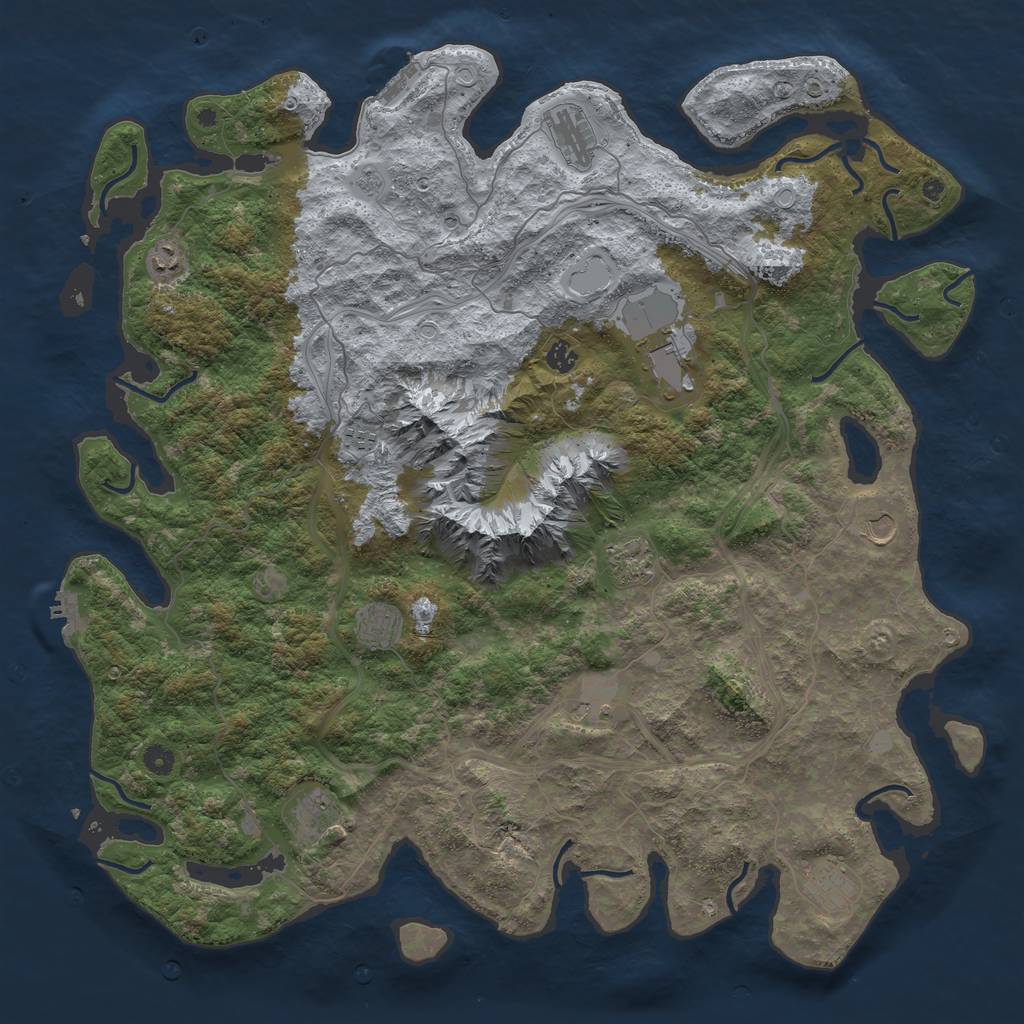 Rust Map: Procedural Map, Size: 5000, Seed: 1895465, 20 Monuments