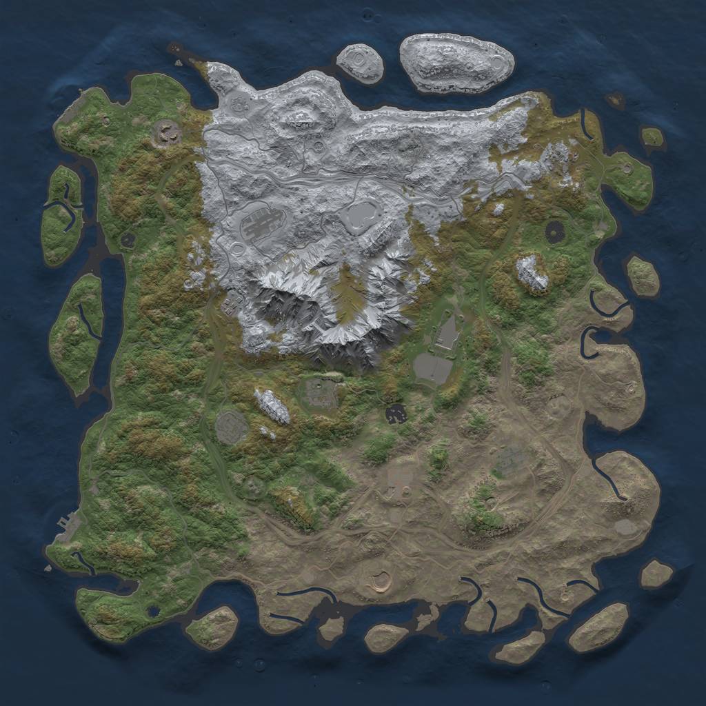 Rust Map: Procedural Map, Size: 5000, Seed: 97001071, 20 Monuments