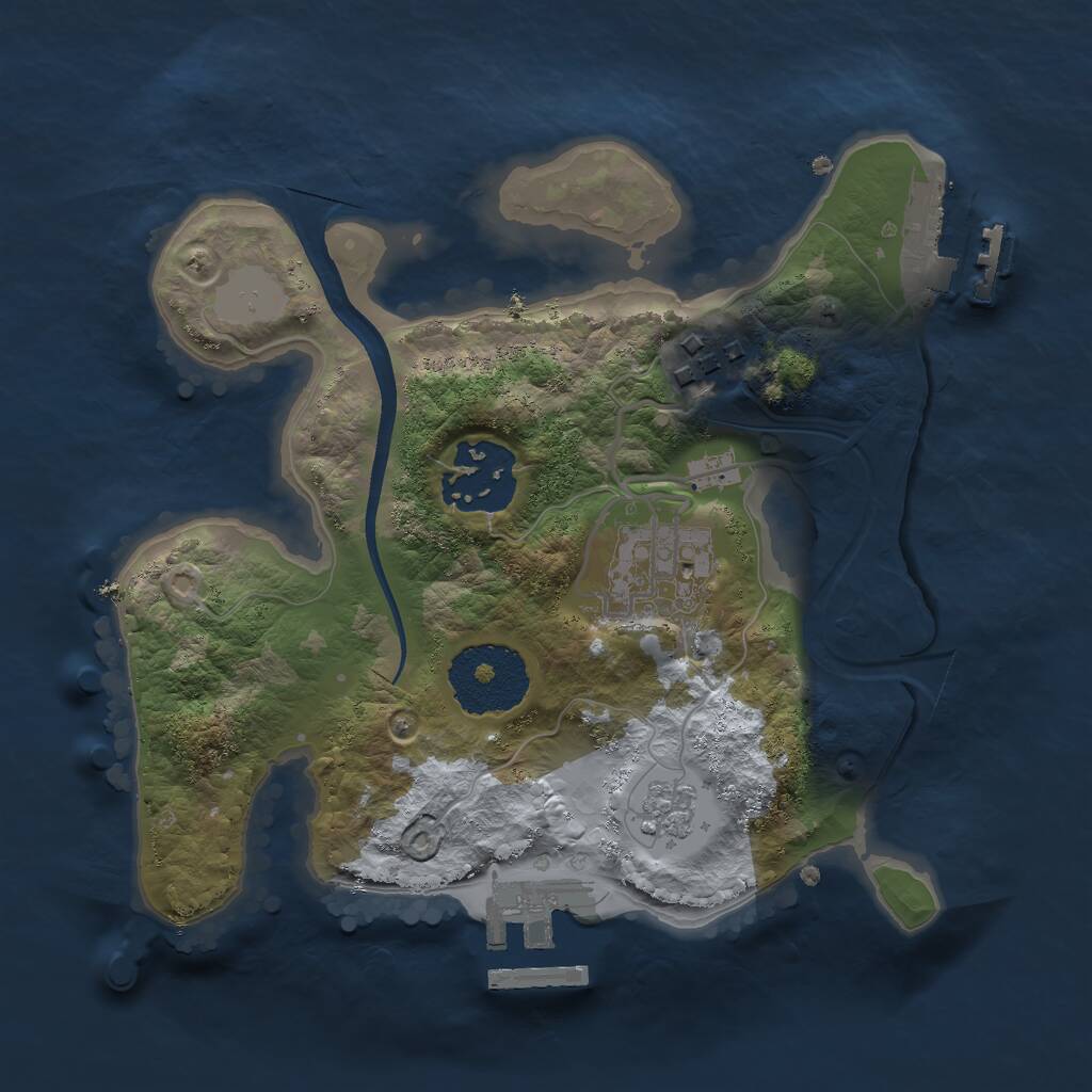 Rust Map: Procedural Map, Size: 2200, Seed: 365, 7 Monuments