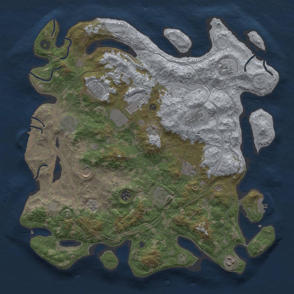 Rust Map: Procedural Map, Size: 4250, Seed: 2038451980, 20 Monuments