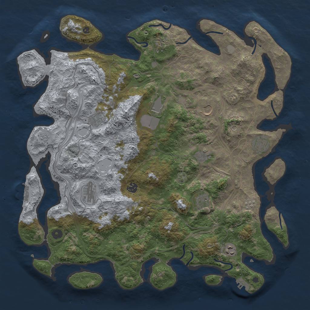 Rust Map: Procedural Map, Size: 4500, Seed: 562951302, 20 Monuments