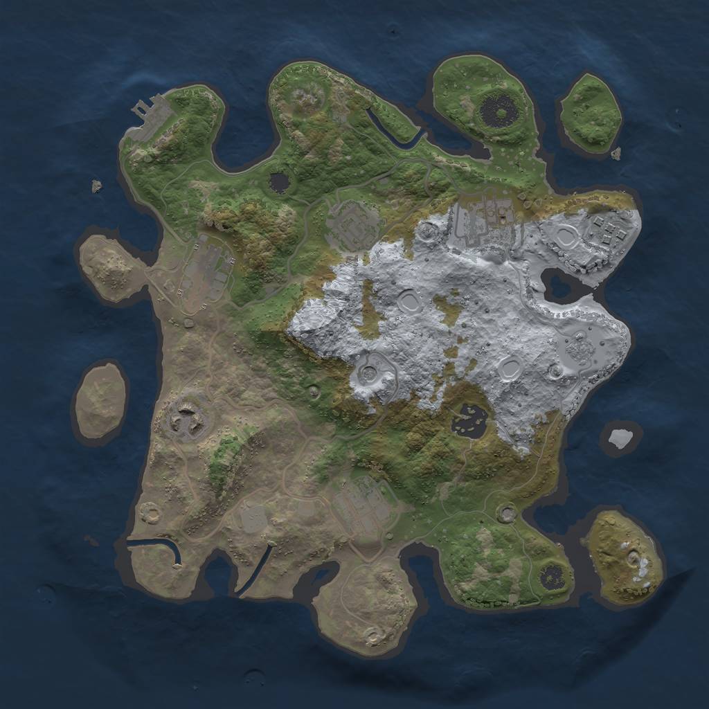 Rust Map: Procedural Map, Size: 3000, Seed: 1568319943, 15 Monuments