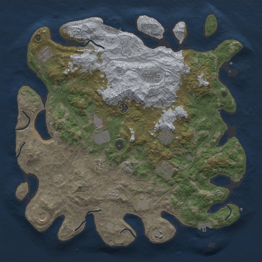 Rust Map: Procedural Map, Size: 4250, Seed: 450003569, 20 Monuments
