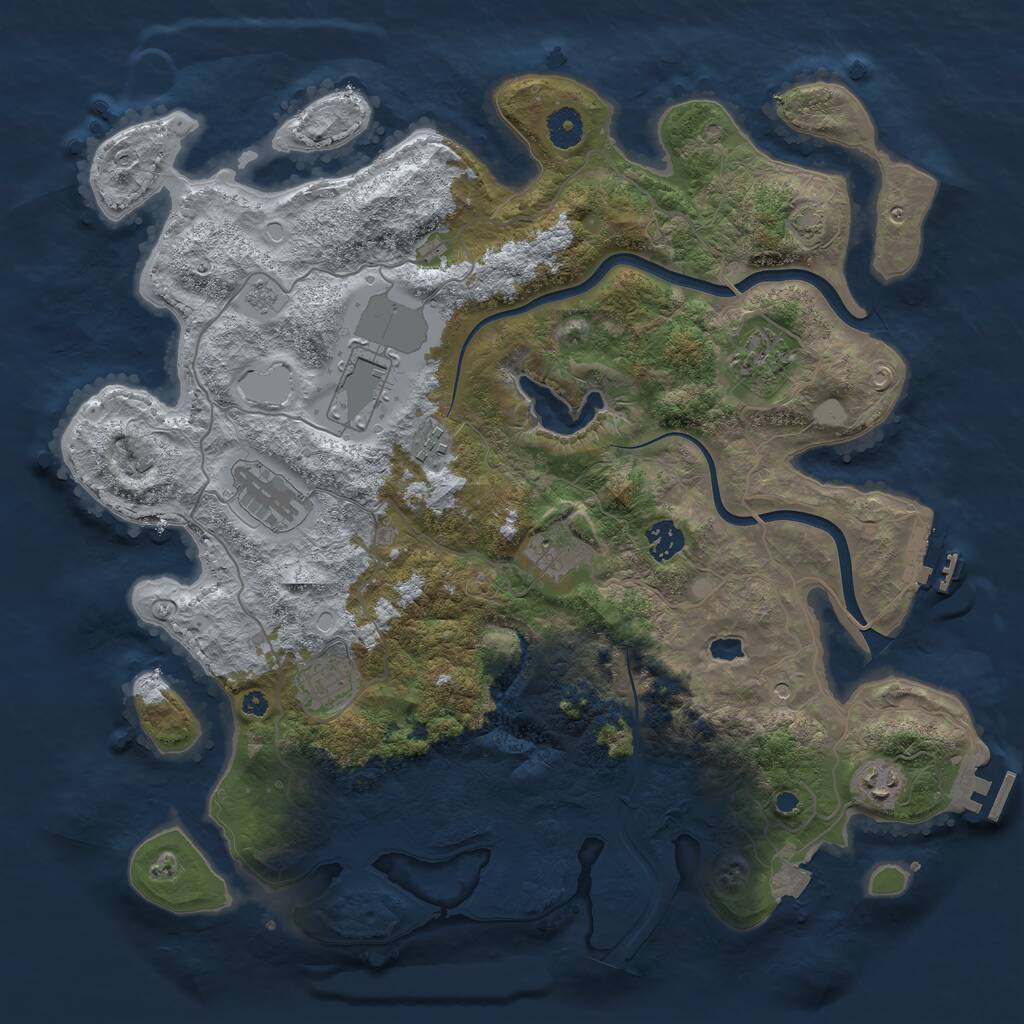 Rust Map: Procedural Map, Size: 4000, Seed: 1017606659, 14 Monuments